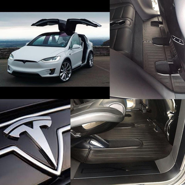 Водительский коврик в салон для Tesla Model X 7 Seats 2 line (2 1) 2019-