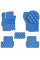 Коврики в салон для Mitsubishi Lancer X 2007-2015 Экокожа Синие 5 шт (Rombus)