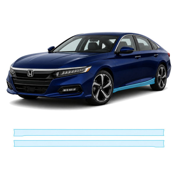 Антигравийная защитная бронепленка по лекалам для Honda Accord X facelift 2021-2022 - нижняя зона кузова пороги