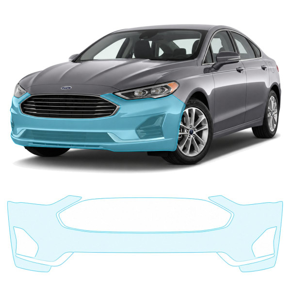 Антигравійна захисна бронеплівка за лекалами для Ford Fusion (US) II facelift 2017-2020 - передній бампер