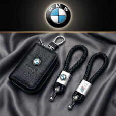 Автонабор №3 BMW / Брелок и чехол для автоключей с логотипом / тисненная кожа