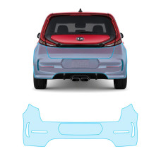 Антигравийная защитная бронепленка по лекалам для Kia Soul SK3 2019-2025 - задний бампер