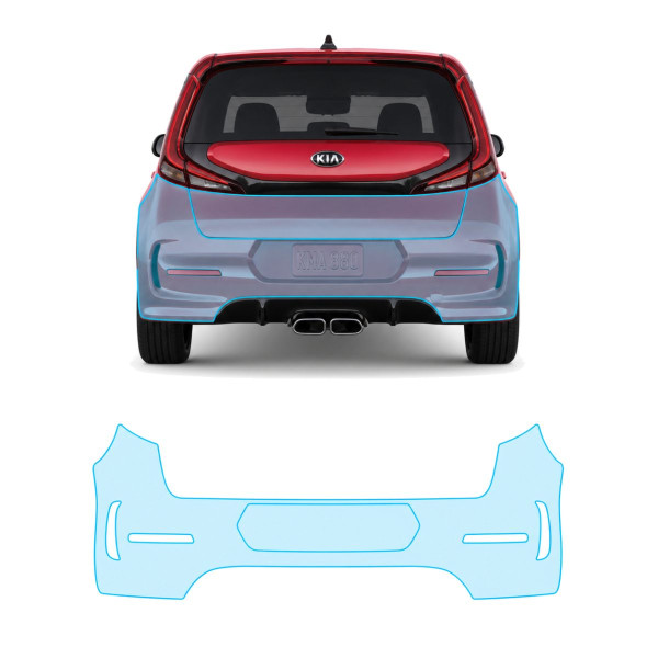 Антигравийная защитная бронепленка по лекалам для Kia Soul SK3 2019-2025 - задний бампер
