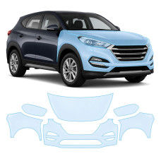 Антигравійна захисна бронеплівка за лекалами для Hyundai Tucson TL 2015-2018 - передня частина авто (капот бампер крила))