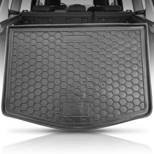 Автомобільний коврик в багажник Ford C-Max 2011- борт 2-3 см Резино - пластик Чорний (Avto-Gumm)