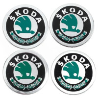 Наклейка на ковпак Skoda 90 мм зелений 4 шт