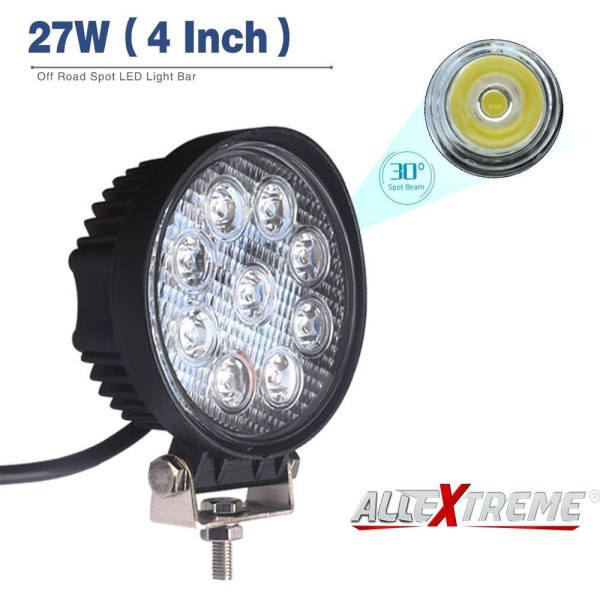 Дополнительная LED фара Ø 147x150x73 mm 27W (3W*9) 10-30V Дальний Spot 1 шт (2701)