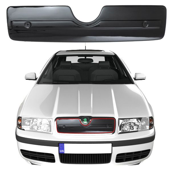 Зимняя накладка на решетку радиатора Skoda Octavia Tour 2000-2012 Глянец