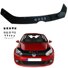 Дефлектор капота мухобойка Volkswagen Golf VI 2008-2014 Євро кріплення Voron Glass