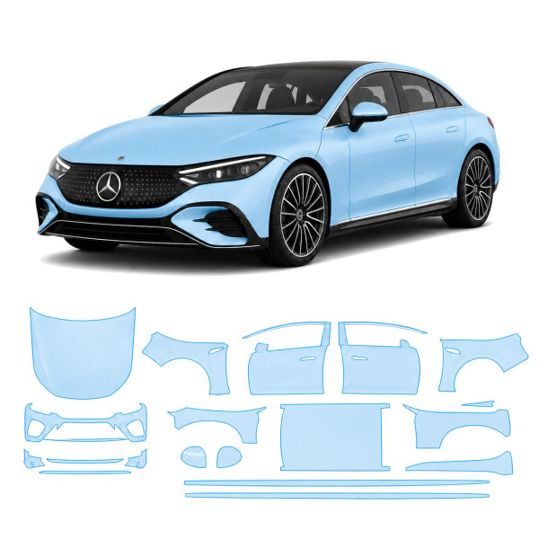 Антигравийная защитная бронепленка по лекалам для Mercedes-Benz EQE 2022- полный кузов