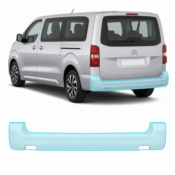 Антигравийная защитная бронепленка по лекалам для Citroen SpaceTourer I 2016- задний бампер