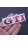 Емблема напис GTI скотч 3М 75 мм металева Польща