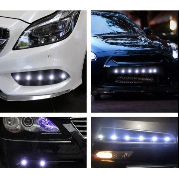 LED Дневные ходовые огни ДХО глазки врезные D23 мм 1.5W 12V (SOB 2smd) Белые 2 шт
