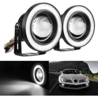Противотуманные LED Фары круглые линза с ДХО D64 мм 12V 10W 7000K Белый и Желтый Свет 2 шт (AG-2511 W+Y)