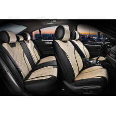 Авточехлы для сидений Алькантара Экокожа Elegant Torino комплект Бежевые (700 124)