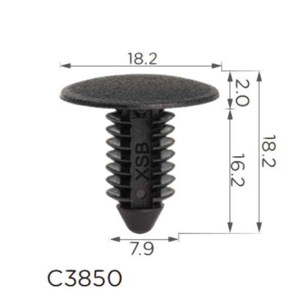 Клипса крепления обшивки двери Hyundai KIA (8574606000 85746-06000-LX) (C3850)