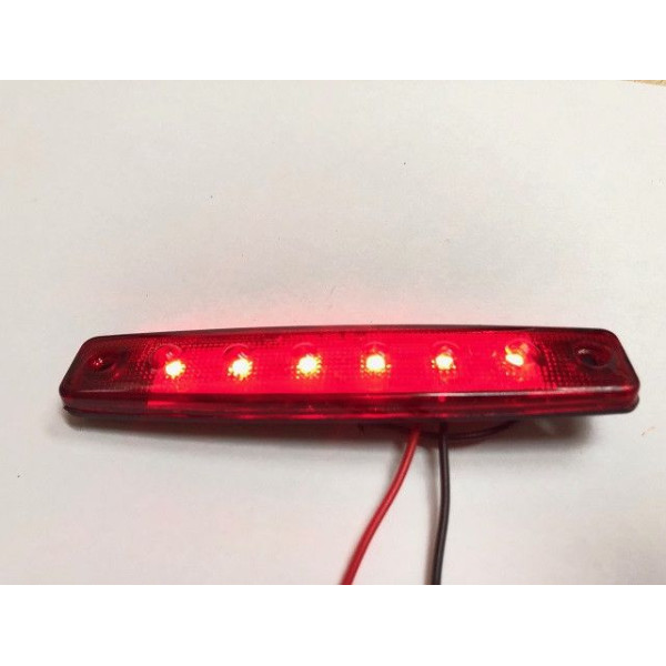 Габарит LED прямоугольный 100х10 мм / 12/24V / 6 диодов / Красный 1 шт MRT (104 K 022)