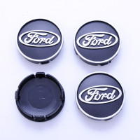 Колпачки на литые диски Ford 60х55 мм объемный логотип Черные 4 шт