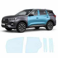 Антигравийная защитная бронепленка по лекалам для Chery Tiggo 7 Pro I 2020-2022 - зоны дверей и стойки окон