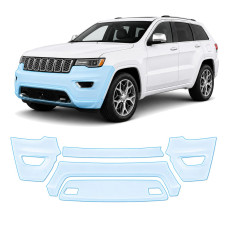 Антигравийная защитная бронепленка по лекалам для Jeep Grand Cherokee WK2 facelift 2014-2021 - передний бампер