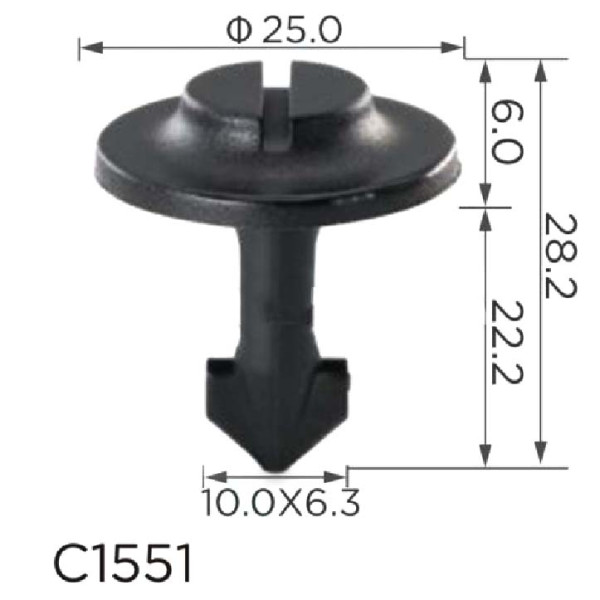 Кліпса Тримач підкрилок Volkswagen, Audi, Seat, Skoda (4A0805121A, 19065) (C1551)