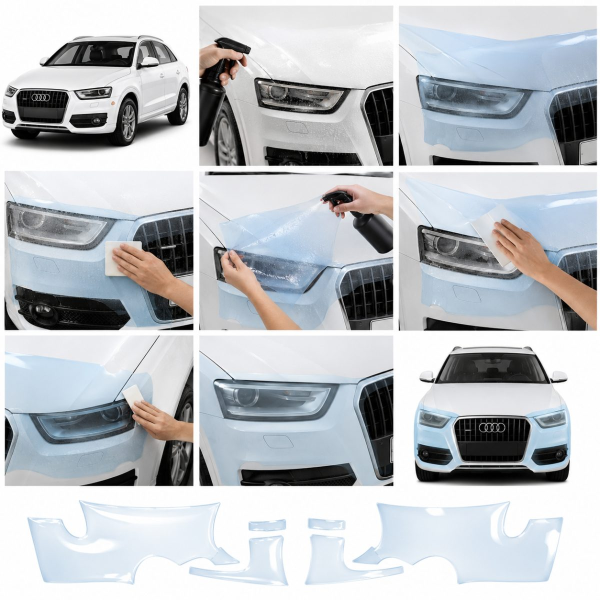 Антигравійна захисна бронеплівка за лекалами для Audi Q3 8U 2011-2018 - задні ліхтарі стопи