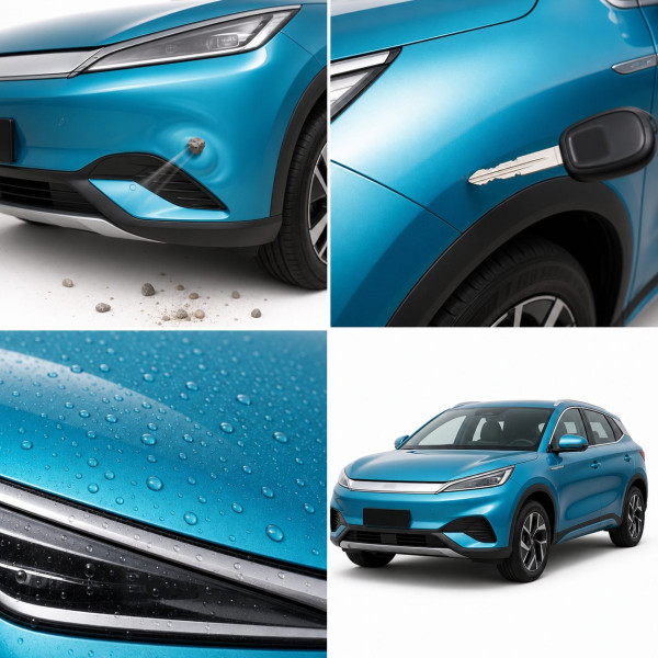 Антигравійна захисна бронеплівка за лекалами для BYD Atto 3 (Yuan Plus) I facelift 2025- капот і передні крила