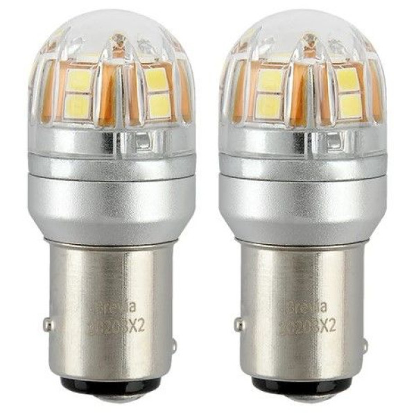 LED автолампа Brevia Spower 12/24V P21/5W 330Lm 15x2835SMD CANbus BAY 15d 2 шт (10203X2)