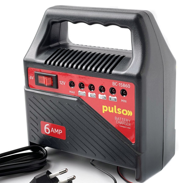 Зарядное устройство для автомобильного аккумулятора PULSO 6-12 V / 6 А (BC-15860)