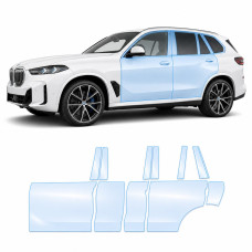 Антигравийная защитная бронепленка по лекалам для BMW X5 G05 facelift 2023- зоны дверей и стойки окон