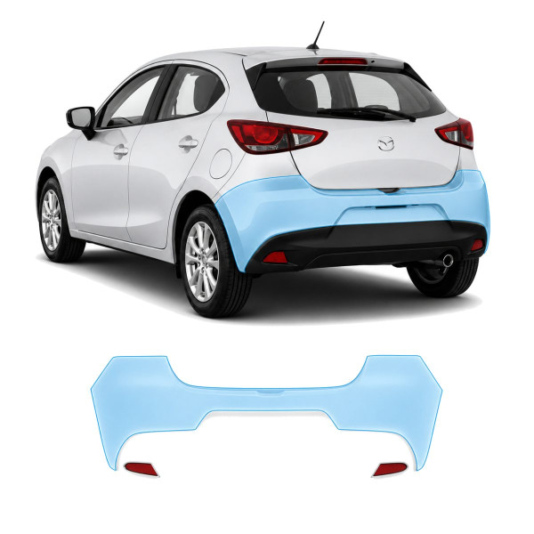 Антигравійна захисна бронеплівка за лекалами для Mazda Mazda2 DJ 2014-2019 - задній бампер