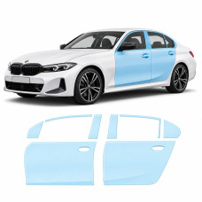 Антигравийная защитная бронепленка по лекалам для BMW 3 Series G20 facelift 2022- зоны дверей и стойки окон