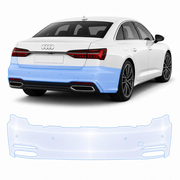 Антигравійна захисна бронеплівка за лекалами для Audi A6 C9 2025- задній бампер