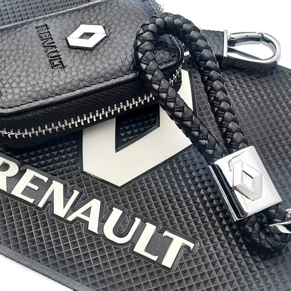 Автонабір №33 для Renault / Килимок панелі / Брелок з карабіном та чохол для автоключів з логотипом
