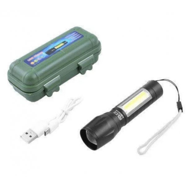 Ліхтар ручний POLICE 511-T6-450 lum USB вбудований акумулятор 300 метрів zoom (2766)