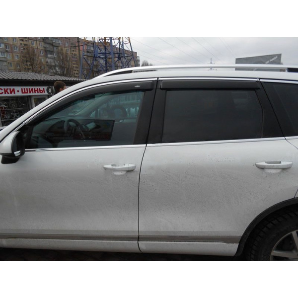 Дефлекторы окон ветровики Лексус RX III 300/350/400 2009-2015 С Хром Молдингом