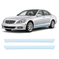 Антигравийная защитная бронепленка по лекалам для Mercedes-Benz S-Class W221 facelift 2009-2013 - нижняя зона кузова пороги