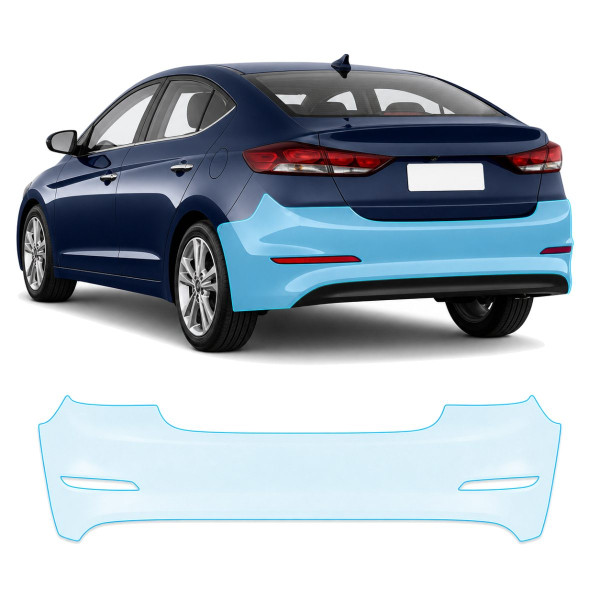 Антигравийная защитная бронепленка по лекалам для Hyundai Elantra AD 2015-2018 - задний бампер