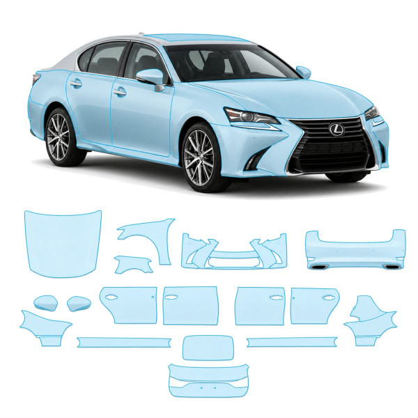 Антигравийная защитная бронепленка по лекалам для Lexus GS L10 facelift 2015-2020 - полный кузов