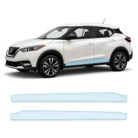 Антигравийная защитная бронепленка по лекалам для Nissan Kicks P15 2018-2024 - нижняя зона кузова пороги