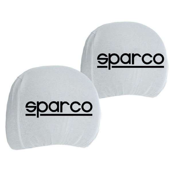 Чехлы для подголовников Универсальные Белые логотип Sparco 2 шт
