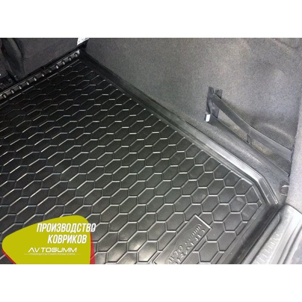 Автомобильный коврик в багажник Renault Grand Scenic 3 2009- (5 Мест Ровный) Резиновый (Avto-Gumm)