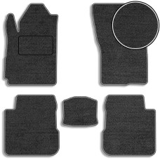 Ворсовые коврики для Mitsubishi Outlander 2001-2006 с подпятником Черные 5 шт (Carrera)