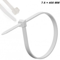 Хомут пластиковий кабельний стяжний 7,6 x 400 мм Білий 1 шт (CarLife)