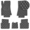 Коврики в салон для Mercedes B-class (Т 245) 2005-2011 Экокожа с подпятником Черные 5 шт (Rombus)