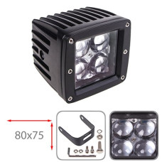 LED Додаткова Фара 80x75x60 мм SPORT (4ledx3w) 6000К 9-36V (K1212-4D S)