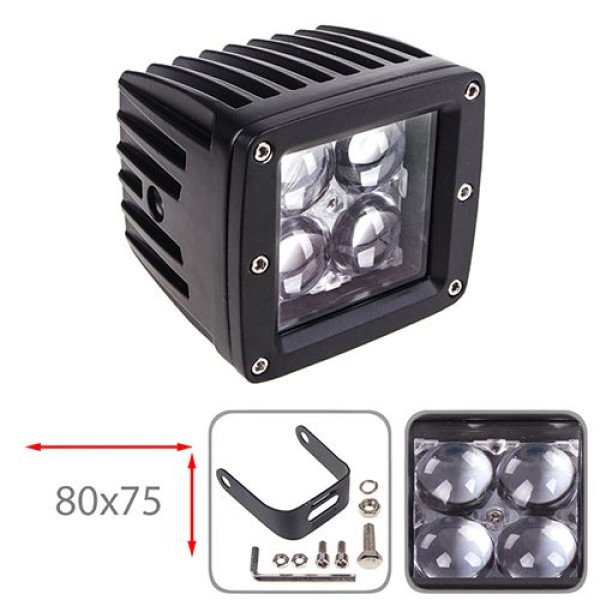 LED Додаткова Фара 80x75x60 мм SPORT (4ledx3w) 6000К 9-36V (K1212-4D S)