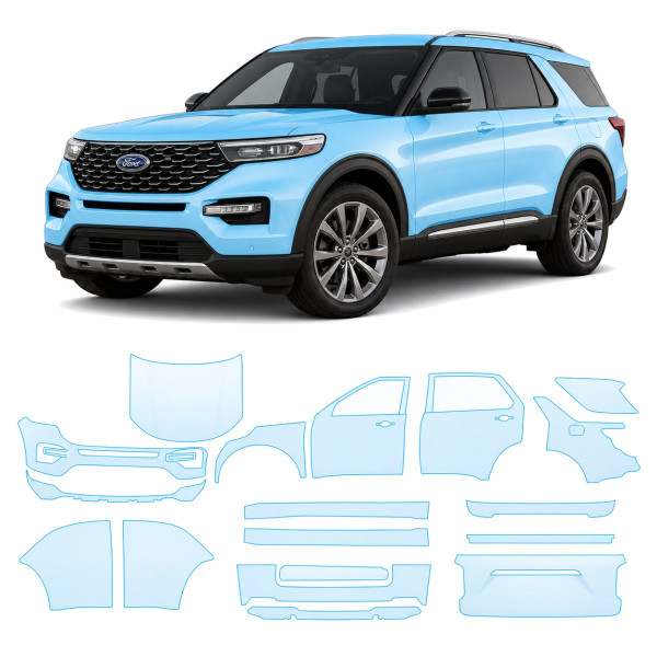 Антигравийная защитная бронепленка по лекалам для Ford Explorer (US) VI 2020-2023 - полный кузов