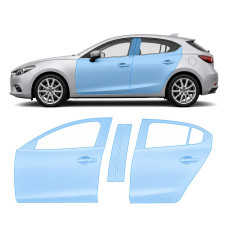 Антигравийная защитная бронепленка по лекалам для Mazda Mazda3 BN facelift 2016-2019 - зоны дверей и стойки окон