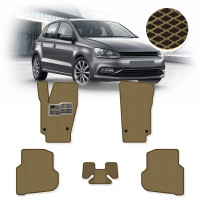 Коврики в салон EVA для Volkswagen Polo V 2009-2017 с подпятником Бежевые 5 шт